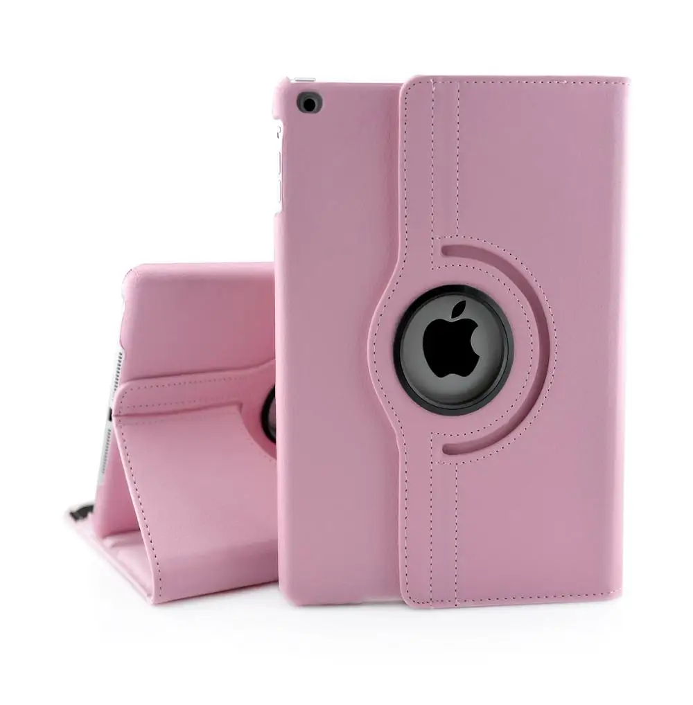 Pink-360-568 Чехол для нового ipad 9,7 дюйма, для ipad Air/Air 2, зернистый на 360 градусов вращающийся защитный чехол с откидной крышкой-EQHTX - Цвет: Pink-360-568