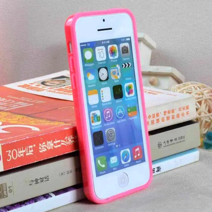 Лидер продаж новый резиновый мягкий однотонный бампер для iphone 5c чехлы телефонов