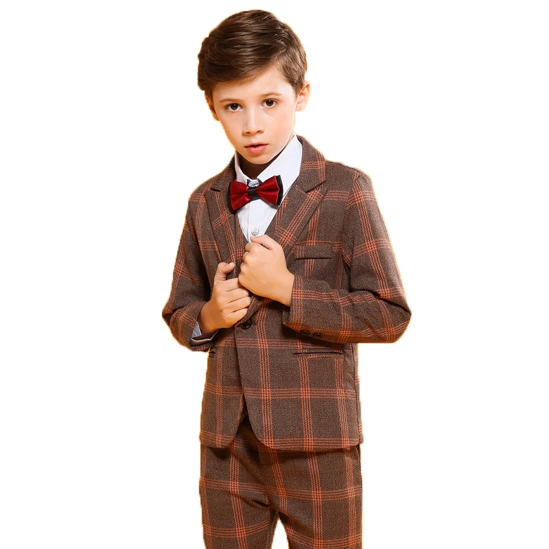 4 шт. бархатные костюмы для мальчиков блейзер жилет рубашка и брюки|Костюмы| |