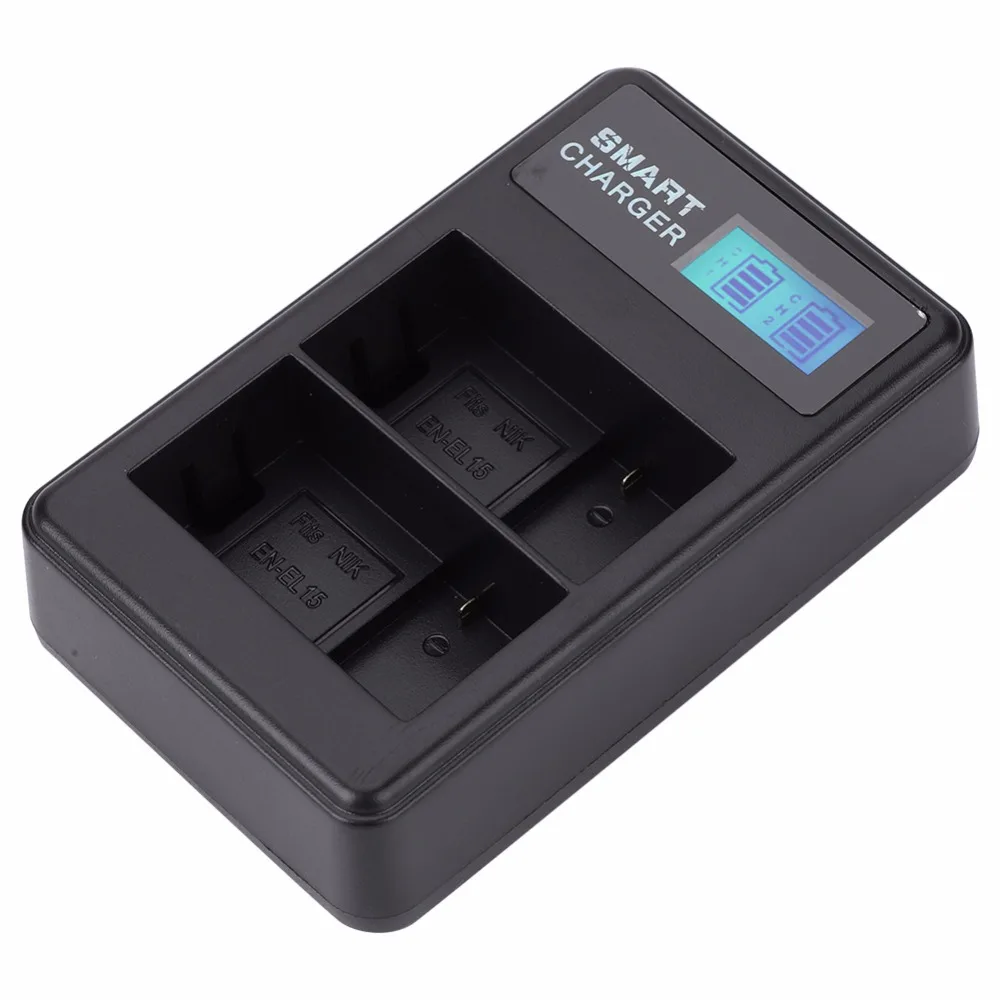 Зарядное устройство с двумя слотами usb зарядка с ЖК-экраном для Nikon D850 D810 D800E умное зарядное устройство защита от перегрева