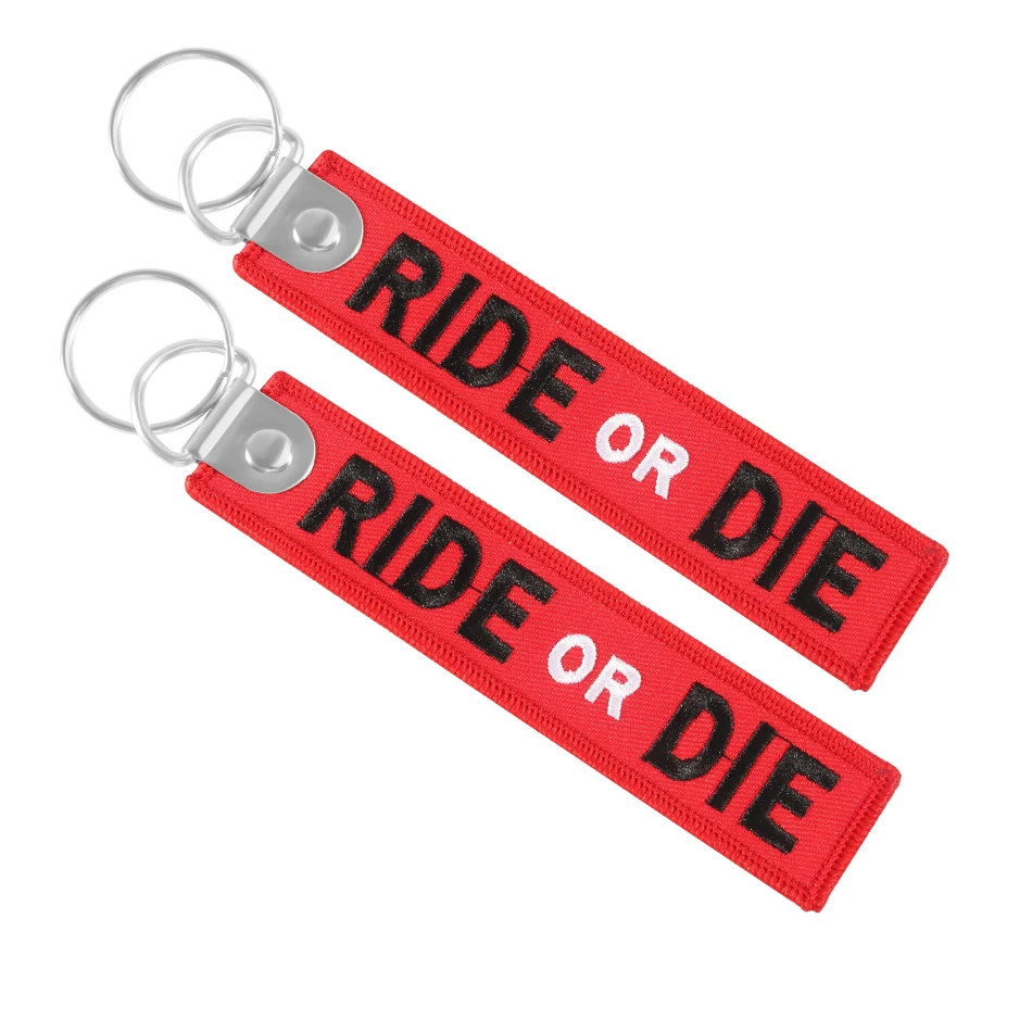 Модные автомобильные брелки для моторов ride Or Die с вышитыми буквами Автоматическая ключевая цепь Bijoux(украшения своими руками) Подарки Брелки Porte Clef брелки для ключей от автомобиля