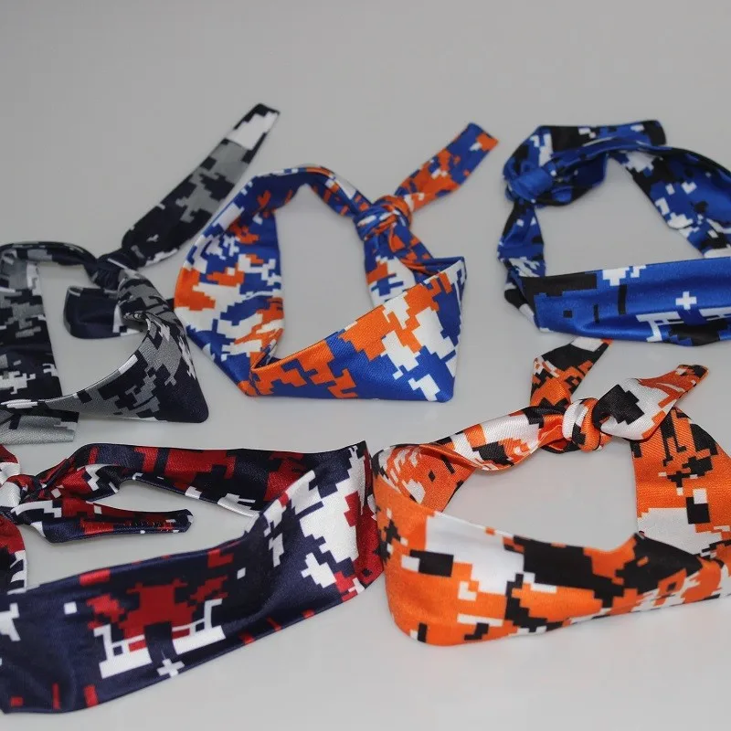Оранжевый черный белый бейсбольный Софтбол галстук для головы сделай сам