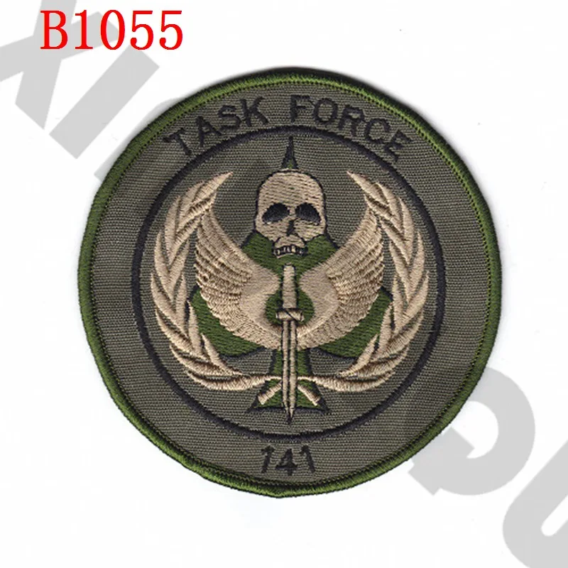 B1055 Green Вышитый патч 10 см черный Ops TASK FORCE 141 - Цвет: B1055 Green