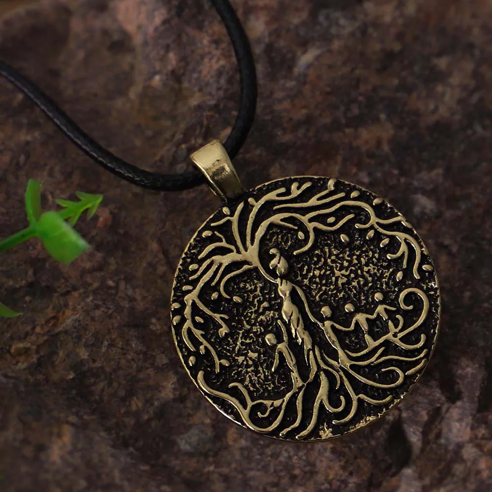 Двухстороннее резное ожерелье с изображением семейного дерева жизни для мамы и
