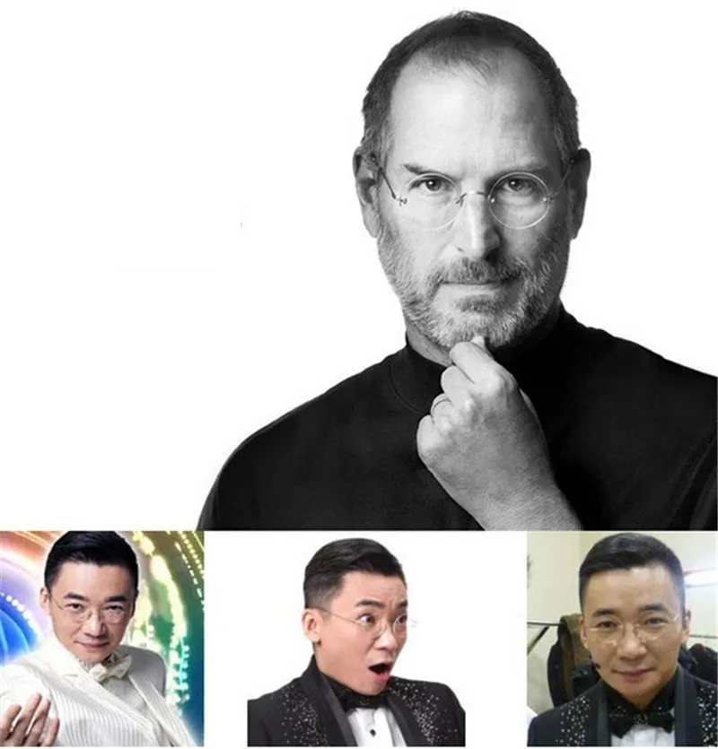 Steve Jobs звездный стиль складной Ультра-светильник без оправы из титана с эффектом памяти круглые очки для близорукости оптические очки оправа мужские очки
