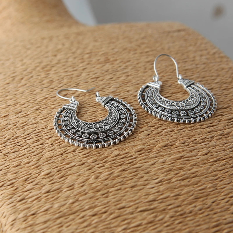 Винтажные серьги-кольца E045 круглые серьги в богемном стиле Женские Подарочные