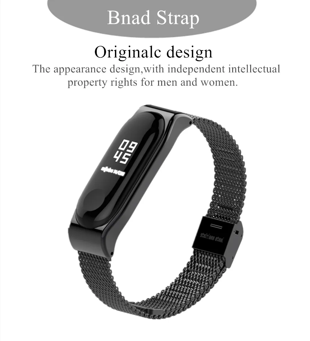 Браслет mi jobs mi Band 3 ремешок для Xiaomi mi ремешок 3 ремешок mi Band 3 умный ремешок mi Band 3 браслет из черного металла