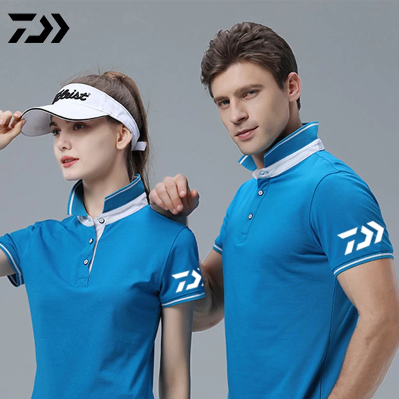 Daiwa Polo футболка для рыбалки, Мужская Лоскутная футболка с отложным воротником и пуговицами, Спортивная быстросохнущая дышащая футболка с защитой от солнца для рыбалки