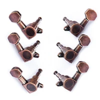 6pcs 3l3r electric acoustic guitar string tuning pegs tuners red bronze machine head for vintage style guitar accessories