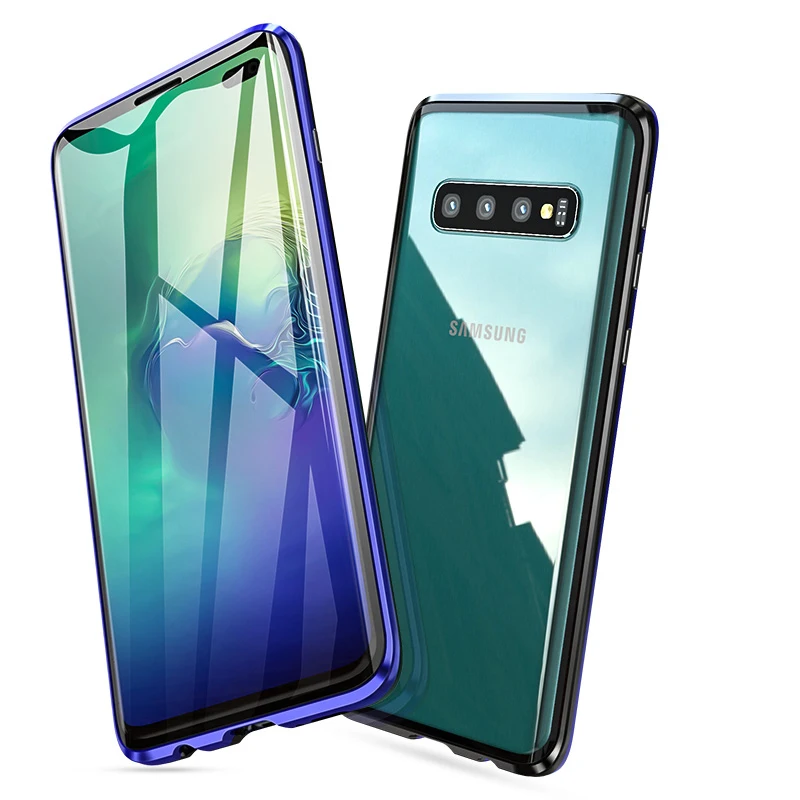 BOBYT Magnetic 360 Metal Frame Case for Samsung S9 Plus Coque Double Tempered Glass Cover S10 Note 8 9 |