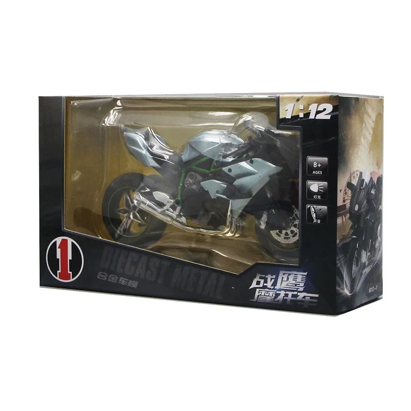 1:12 Ninja H2 H2R литье под давлением гоночный мотоцикл модель игрушки миниатюры спортивный велосипед игрушки для детей