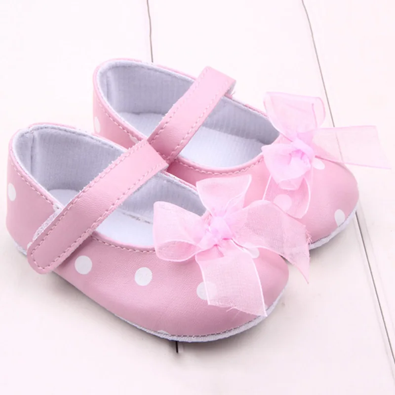 Новинка милая обувь с принтом в горошек для маленьких девочек принцессы из