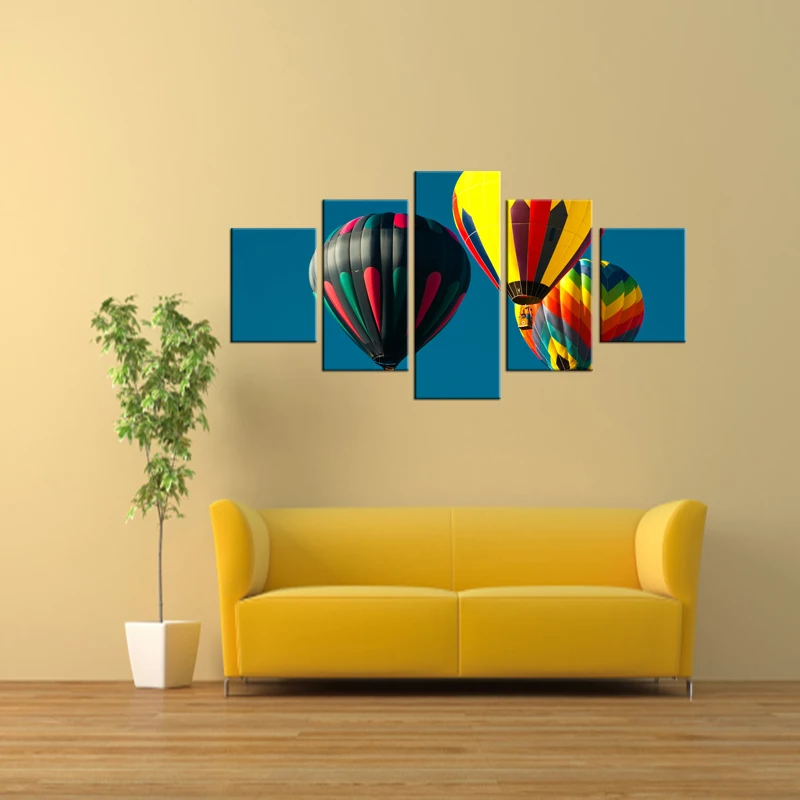 Современный домашний декор 5 шт. картина с воздушным шаром и морским пейзажем