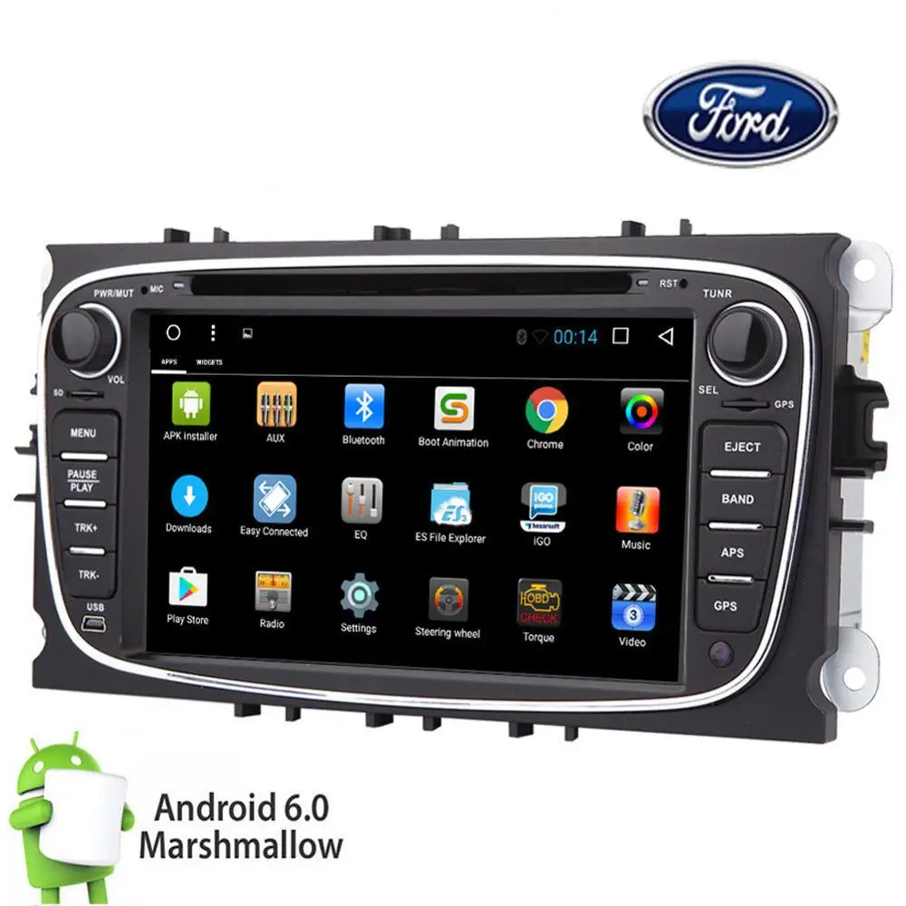 4 core 2 DIN Android 6.0 автомобиль DVD GPS Navi Bluetooth для Ford Mondeo Focus S MAX|din android|2 din androidcar dvd gps |