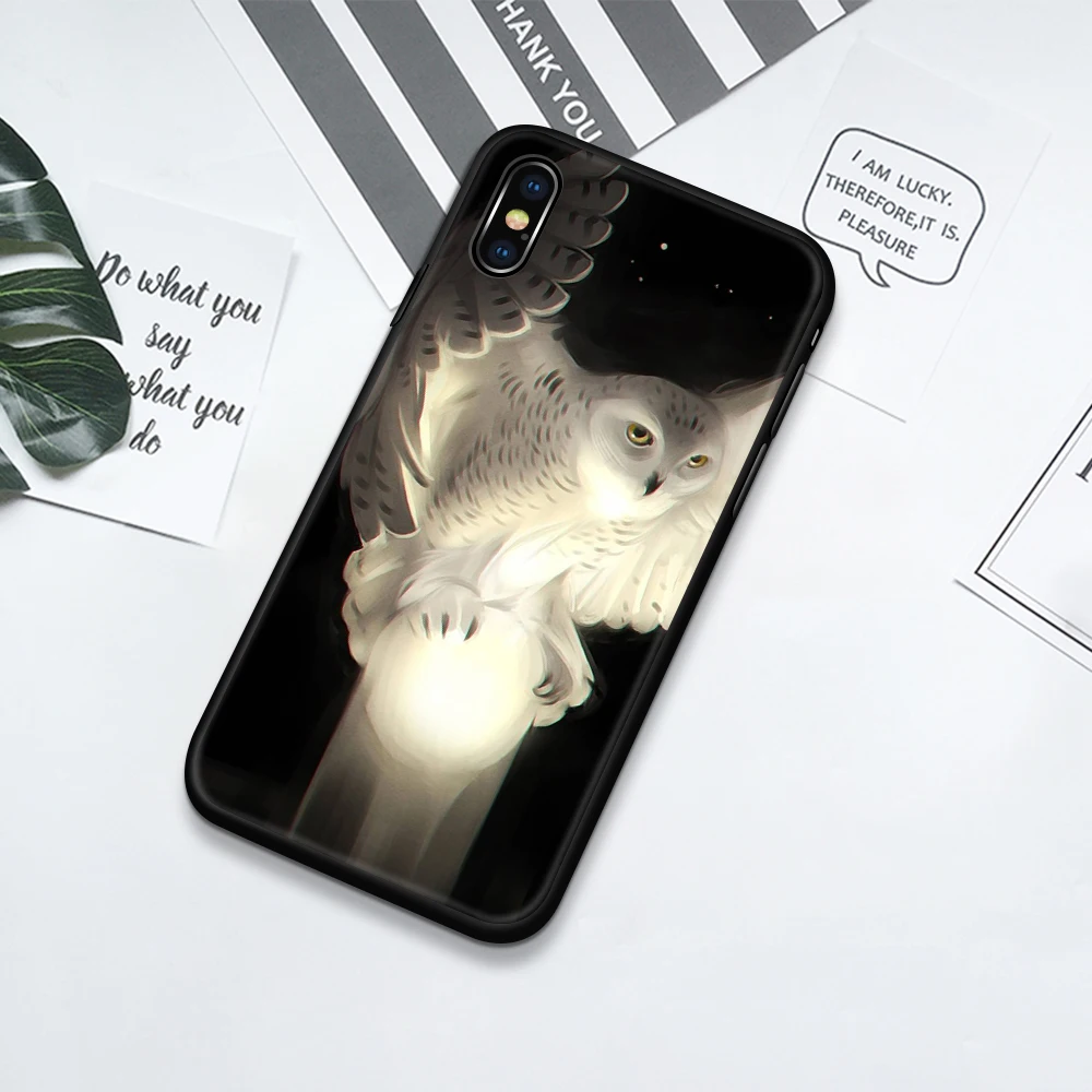 Стеклянный чехол для iPhone Xr, чехол с изображением животных, Ночная Сова, Модный чехол galass для iPhone 6 6s 7 8 Plus X XS Max XR 11 pro max