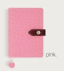 Pink Harphia плафон Тетрадь Искусственная кожа ремень и пуговицы планировщик путешествия журнал Kawaii милые Filofax повестки дня организатор A5 A6 limited - Цвет: Pink