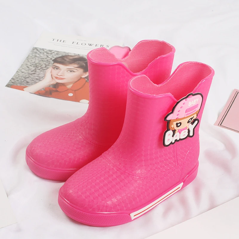 

Kids Waterproof Rubber Rain Boots Girls Warm Waterproof Lightweight rain shoes with liners