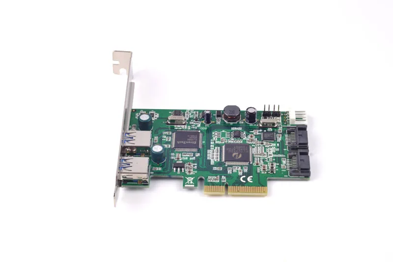 Внешняя карта расширения PCI-E x4 на 2 порта SATA3.0 6 ГБ + сверхскоростная USB 3 0 ASMedia 1061 etron