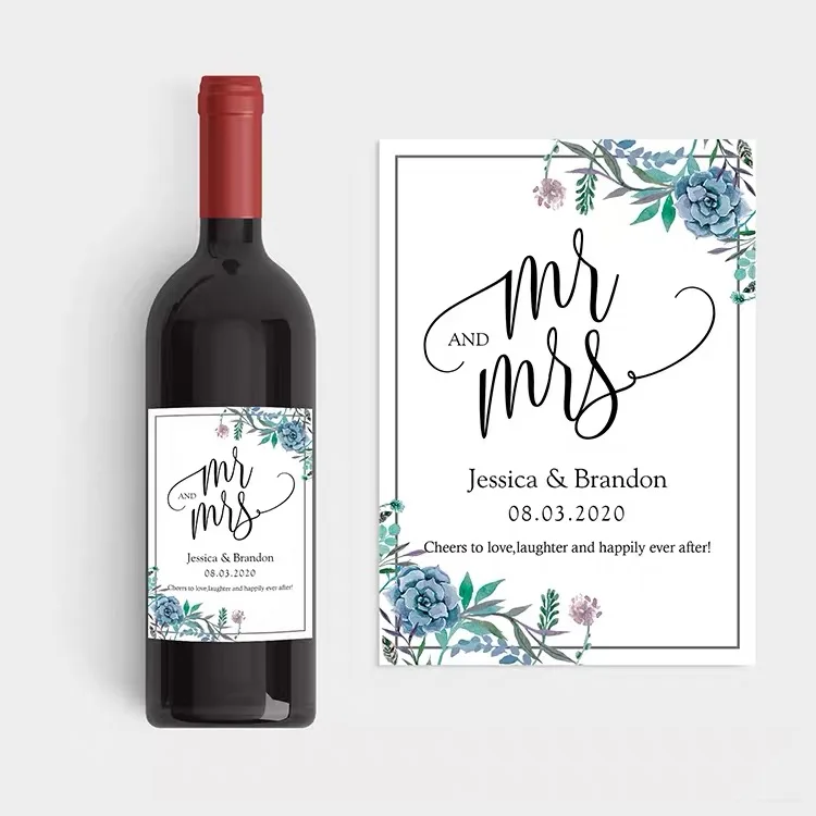 20 шт./партия бумажные бутылки шампанского этикетка наклейки обертки шоколада