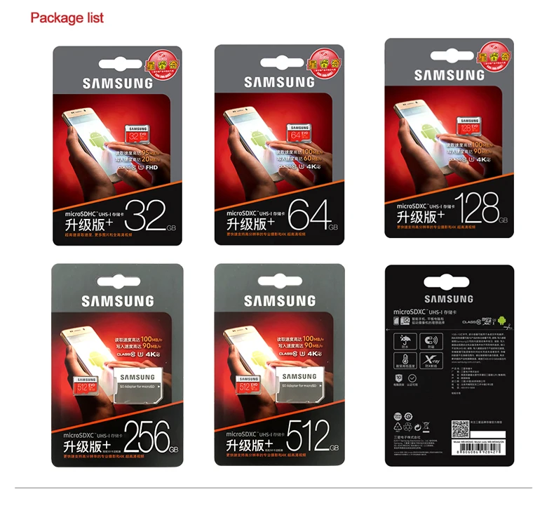 SAMSUNG EVO Micro SD 128GB 32GB 64GB 256GB 512GB U1 U3 Micro SD Card Memory Card 32 64 128 GB Flash Card SD/TF MicroSD for Phone
