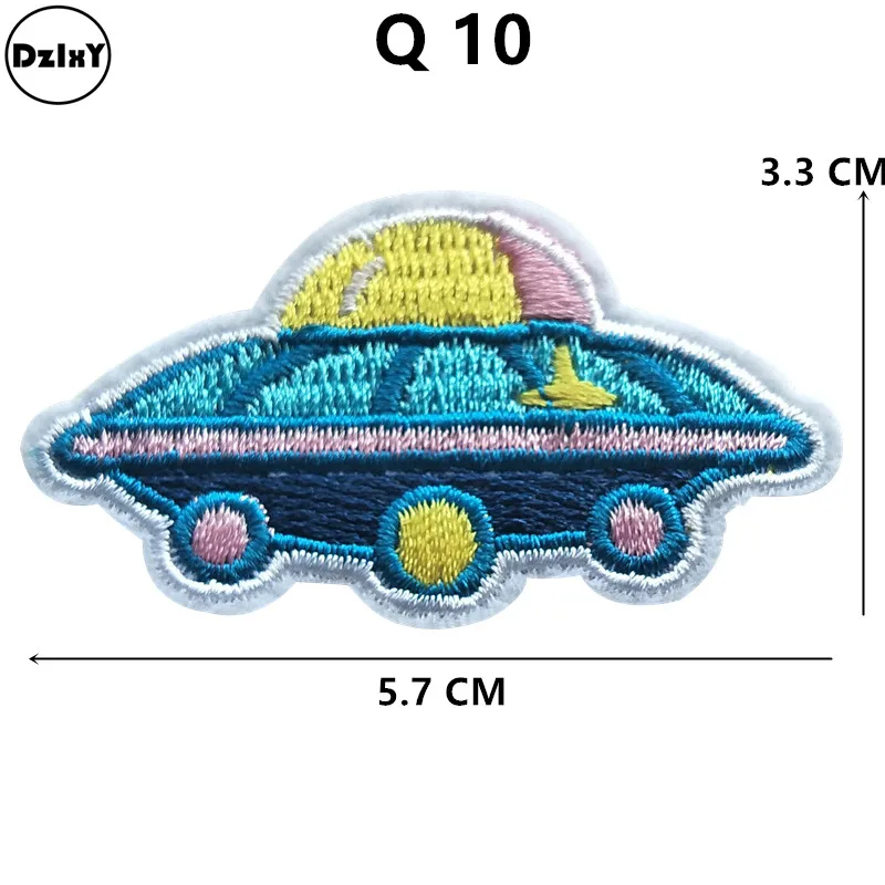 1-PCS-Q-10 46 стилей) нашивки инопланетяне для одежды НЛО вышитые аппликации железо на космонавте значки полосы планеты наклейки на одежду - Цвет: 1-PCS-Q-10
