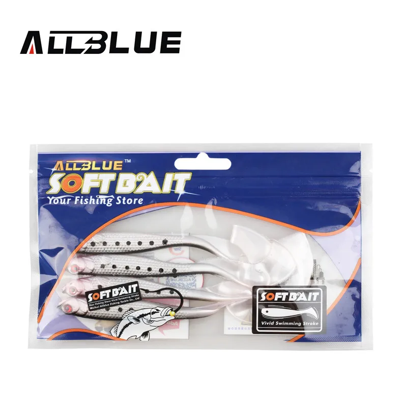 ALLBLUE Мягкая приманка 4 шт./лот 12 5 см 6 г рыболовная в виде личинки с одним хвостом