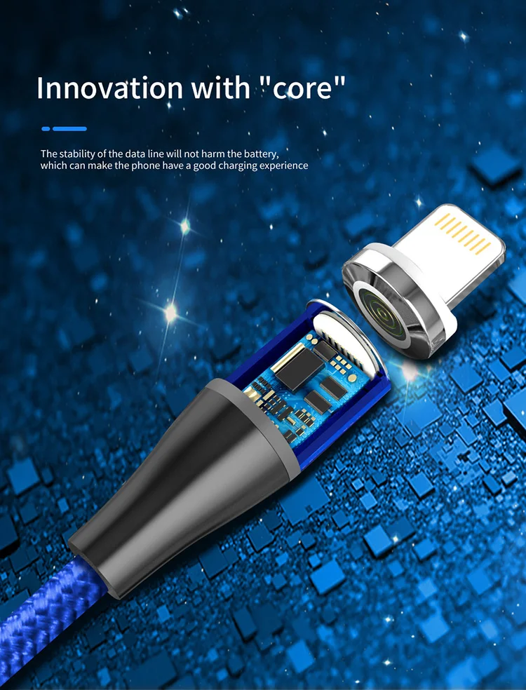 Магнитный Usb кабель для мобильного телефона 3A Магнитный кабель зарядное устройство Micro usb type C для IPhone X samsung S8 S9 huawei Быстрая зарядка 3,0