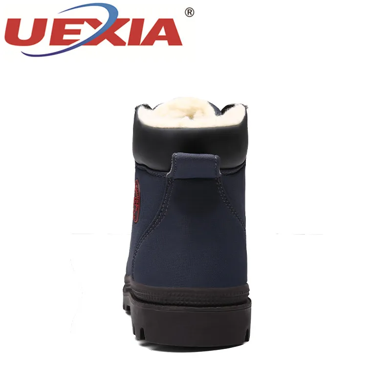 UEXIA Новая Мужская обувь Высокое качество кожи мужские полусапоги Модная черная