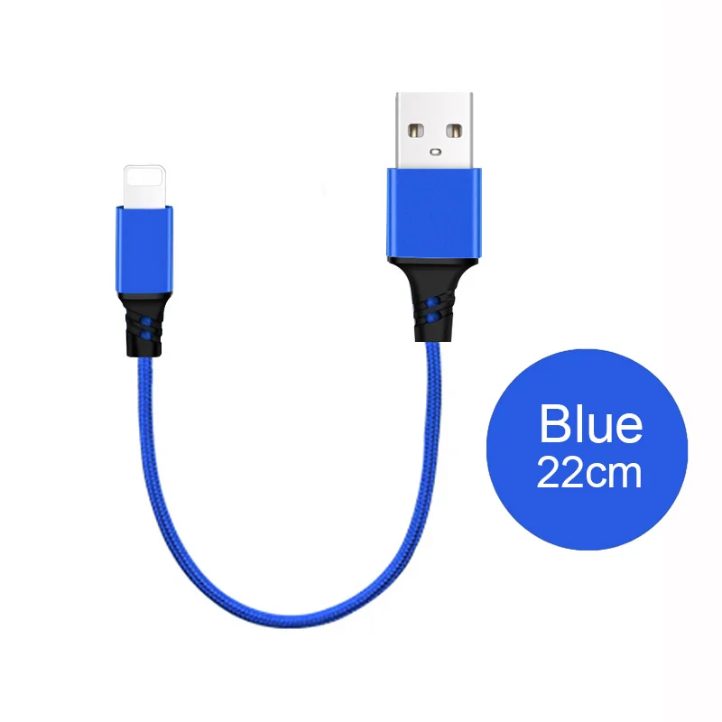 8Pin 22cm Blue 3 в 1 зарядный кабель для iPhone Xs Max XR X 10 8 7 6 s 6s Plus Micro usb type C для samsung S9 S8 huawei Xiaomi кабели для зарядки - Цвет: 8Pin 22cm Blue