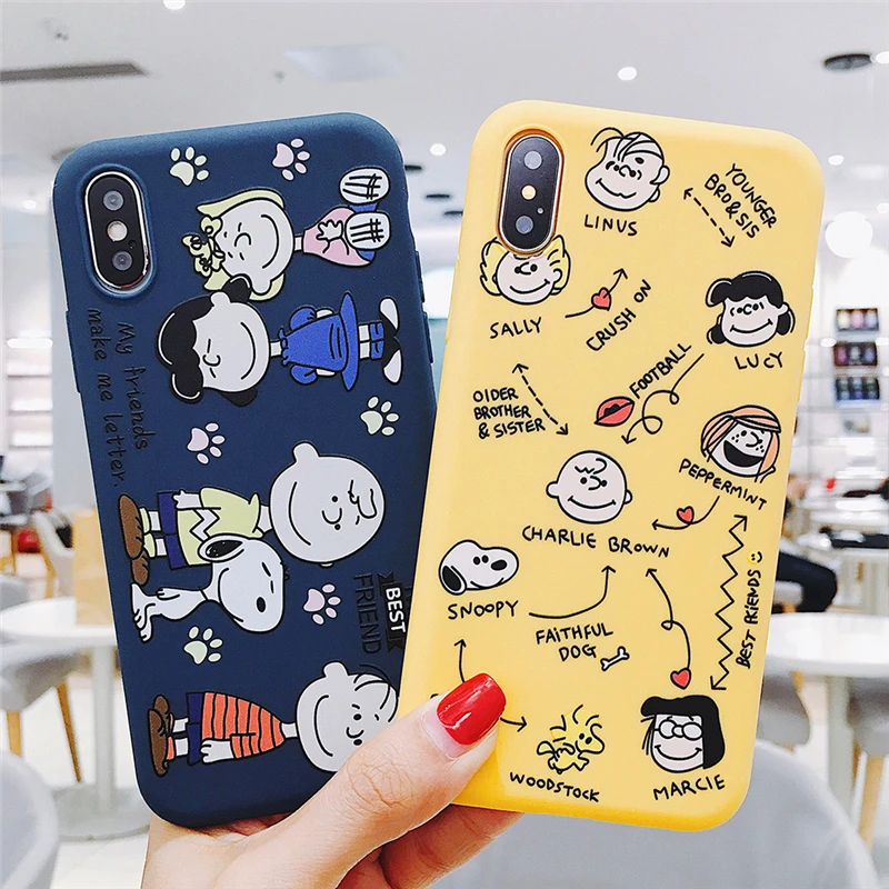 WTSZKL милый мультфильм Snoopy мобильный телефон чехол для iPhone 7 8 Plus 6 S X XR XS Max