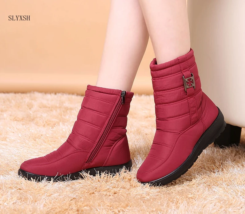 

SLYXSH 2018 новые женские зимние ботинки обувь для мам Нескользящая водонепроницаемая гибкая Женская модная повседневная обувь