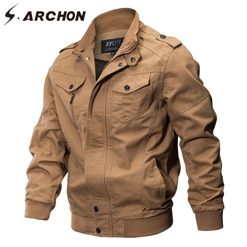 Мужская армейская куртка-бомбер S.ARCHON тактическая куртка-пилот ВВС теплая