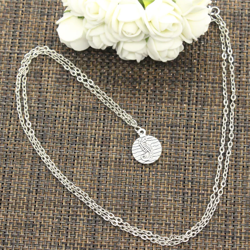 Новые модные гиппокамп морской конек диск Подвески круглый крест цепи Короткие