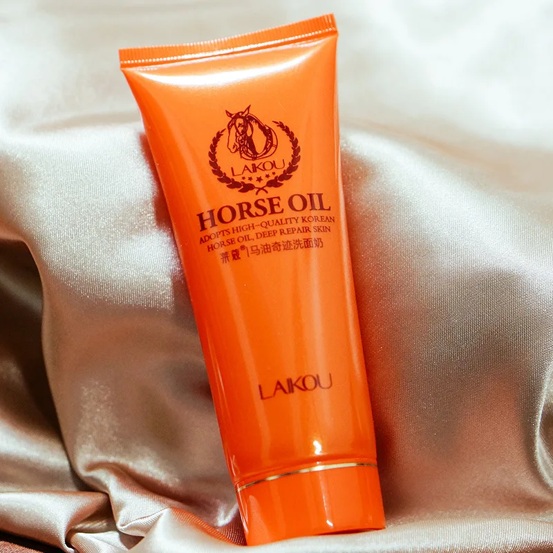 LAIKOU лошадиное масло прозрачная глиальная Очищающая пенка очищающее средство для