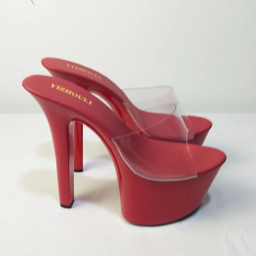 All-Match Comfortable Black 7 Inch Stiletto With Platform Shoes Clear Stripper Sexy 17CM High-Heeled Dance | Спорт и развлечения