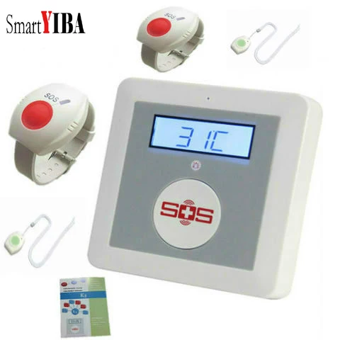 SmartYIBA Touch Keypad Alarm LCD Panel GSM SMS Portable SOS Call Button Emergency Elderly Care Home System Kit | Безопасность и
