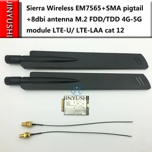 Sierra Wireless EM7565 + SMA pigtail + 8dbi антенна M.2 FDDTDD 4G-5G модуль LTE-U LTE-LAA cat 12 полос чипы X16 MDM9230
