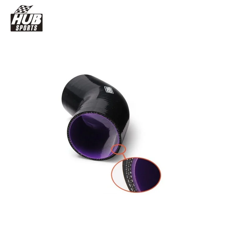 Черный силиконовый шланг для топлива и масла 45 градусов 76 мм 4-слойный Toyota Corolla Altis