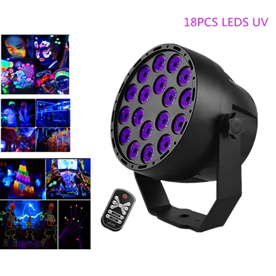 Беспроводной пульт дистанционного управления светодиодный COB Par свет 30 Вт RGB+ UV COB светодиодный сценический свет для вечерние дискотеки свадебный декоративный светодиодный настенный светодиодный светильник - Цвет: UV 18 LEDS Par