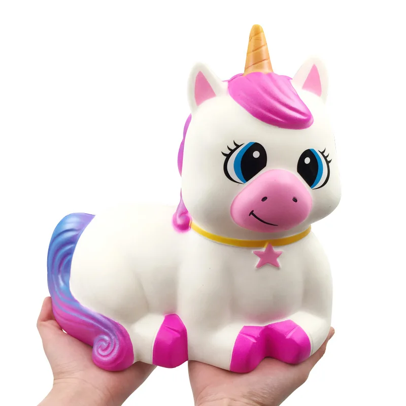 laying unicorn Кавайный мягкий большой размеры гигантский Squishi пиццы мороженое печенье вафельный торт животного еда снятие стресса мяч игрушка в подарок - Цвет: laying unicorn