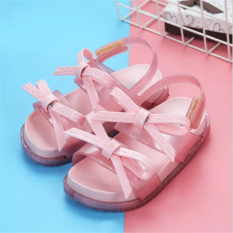 Mini Melissa/Новинка года; летняя прозрачная обувь для девочек и мальчиков; нескользящие пляжные сандалии для детей; обувь для малышей; мягкие сандалии; сандалии для девочек; обувь на плоской подошве