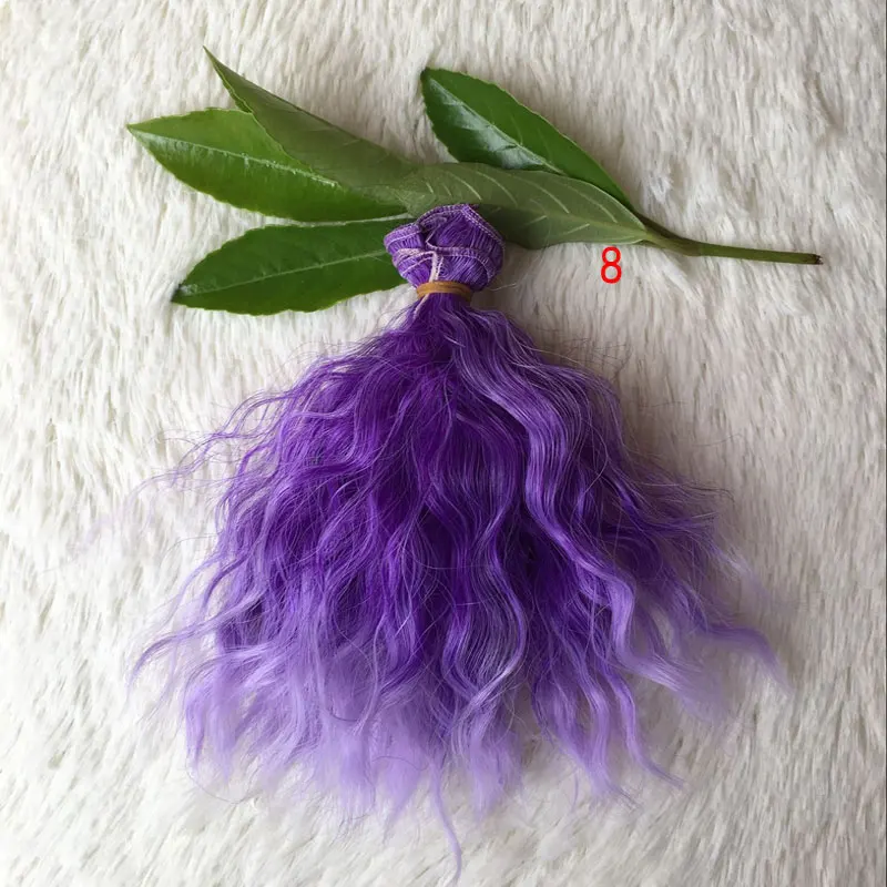 Новые модные аксессуары для кукол кудрявые 15 см* 100 см BJD парик для кукол синтетический цвет трессы костюм американская кукла ручной работы BJD волосы - Цвет: 8 Color