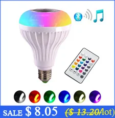 GBKOF RGB светодиодный лампы 110V 220V Bluetooth Динамик лампы работы в режиме воспроизведения музыки с регулируемой яркостью(12 Вт E27 светодиодный светильник с 24 кнопок пульта дистанционного управления, Управление