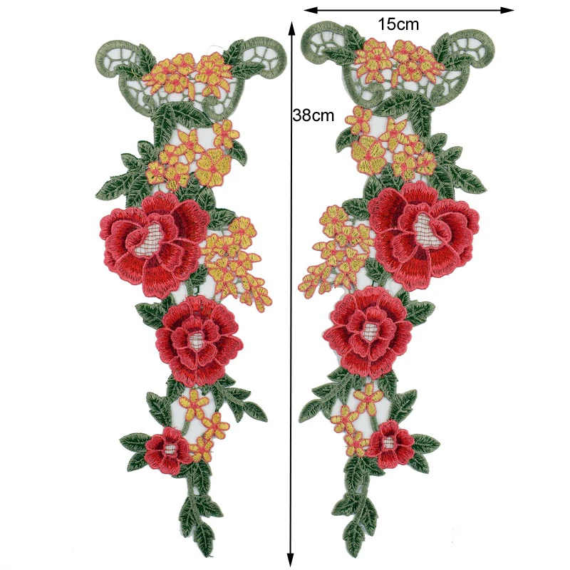 1 пара вышитые кружева для шитья стеганых одежда аппликация аксессуар Diy