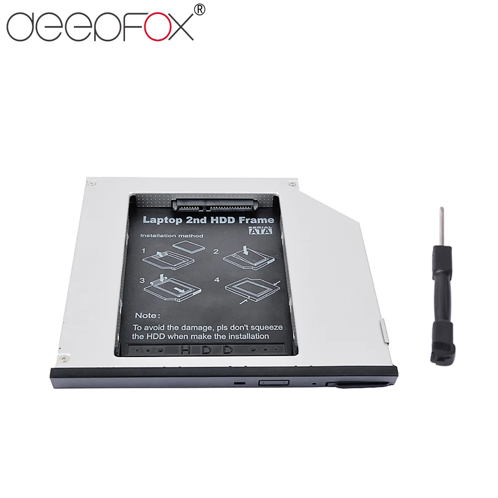 DeepFox алюминиевый переходник Optibay для установки второго жесткого диска 9 5 мм SATA 3 0