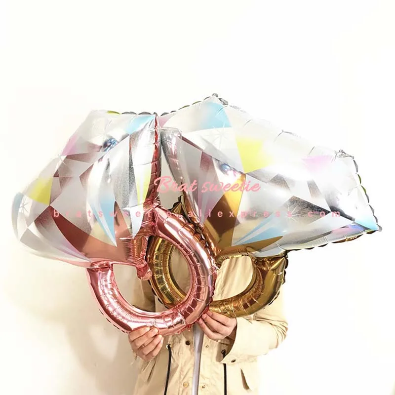 АЛМАЗНОЕ КОЛЬЦО фольгированные гелиевые шары Надувное свадебное украшение