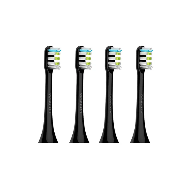 4pcs black Soocas X3 X1 X5 Соник электрическая зубная щетка головка для Xiaomi Mijia сменные насадки для электрической зубной щетки горячая Распродажа 2 шт - Цвет: 4pcs black