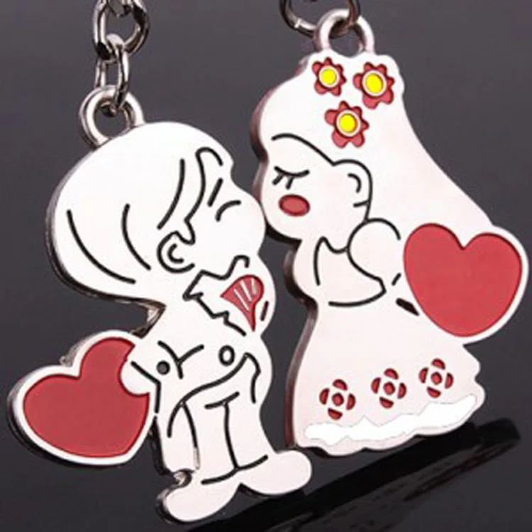 Wedding Keychain Couple Lovers Valentine's Day Gift Car Key Chain Ring Cover Holder Handbag Bag Charms Trinket Chaveiro Llaveros |