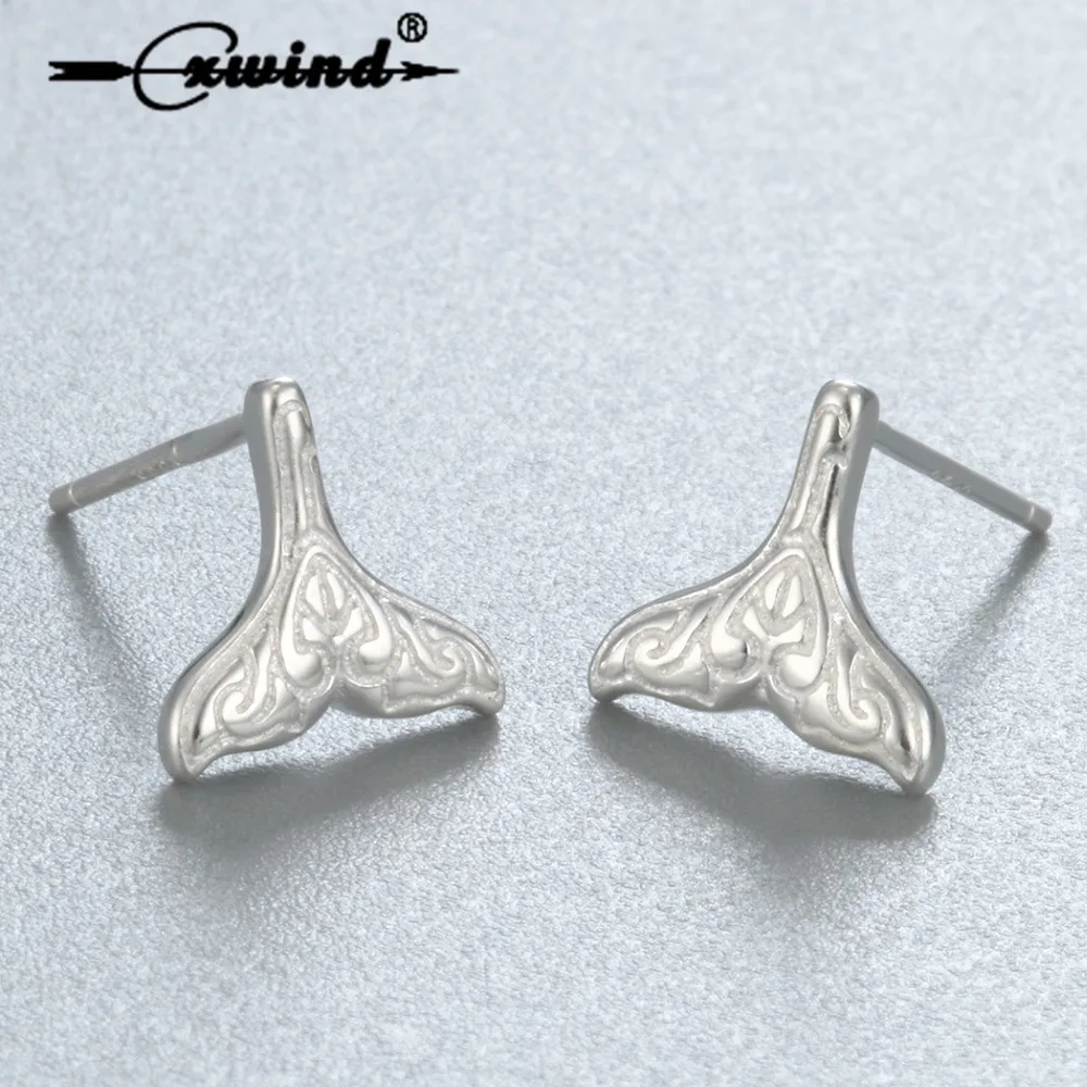 Корейские модные серьги в виде рыбьего Кита серьги-гвоздики с хвостом русалки