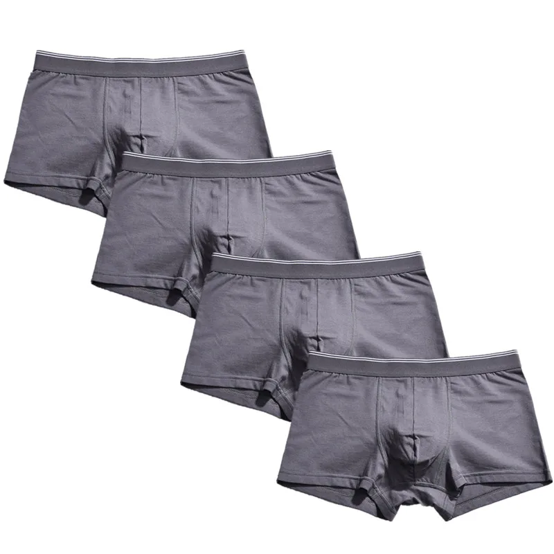 Хлопковые боксеры, мужские боксеры, Calzoncillos Hombre Boxershorts shirty Homme, трусы, дышащие мужские трусы, мужские трусы - Цвет: Темно-серый